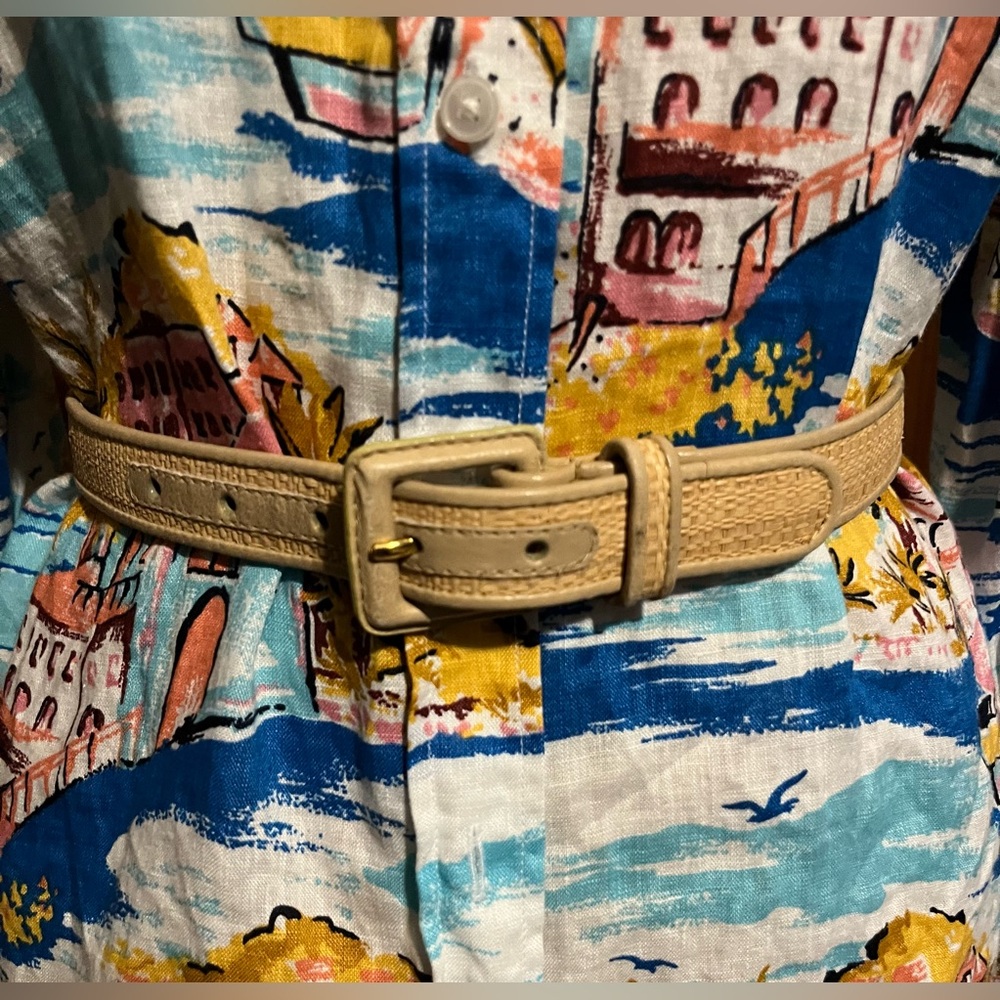 Straw/Leather Belt